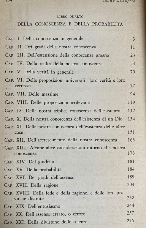 SAGGIO SULL'INTELLIGENZA UMANA. (LIBRO PRIMO, SECONDO, TERZO, QUARTO) 1-2-3-4- VOLUMI …