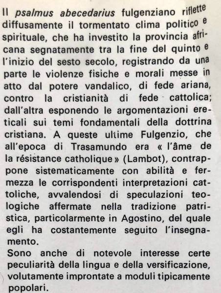 SALMO CONTRO I VANDALI ARIANI. (PSALMUS CONTRA VANDALOS ARRIANOS)