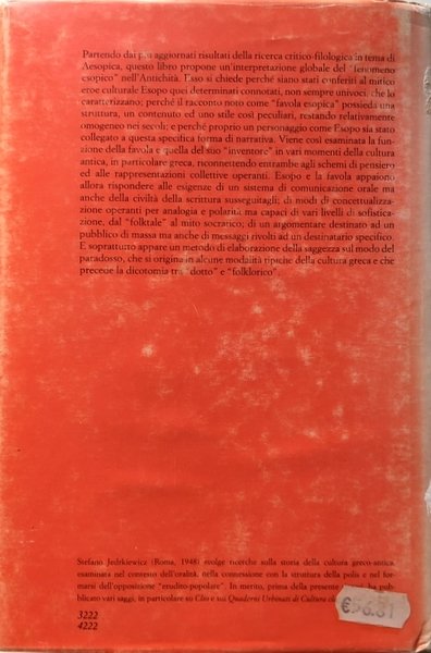 SAPERE E PARADOSSO NELL'ANTICHITÀ: ESOPO E LA FAVOLA