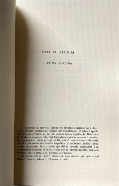 SATIRE. (TESTO LATINO ITALIANO A FRONTE). A CURA DI PAOLO …