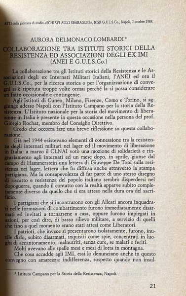 SCHIAVI ALLO SBARAGLIO: GLI INTERNATI MILITARI ITALIANI NEI LAGER TEDESCHI …