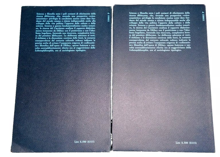 SCIENZA E FILOSOFIA IN DILTHEY. I, II (VOLUME 1, VOLUME …