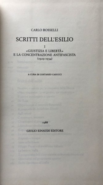 SCRITTI DELL'ESILIO. 1 GIUSTIZIA E LIBERTÀ E LA CONCENTRAZIONE ANTIFASCISTA …