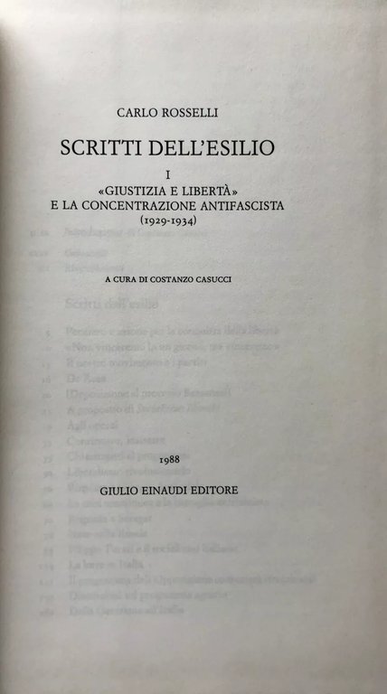 SCRITTI DELL'ESILIO. 1 GIUSTIZIA E LIBERTÀ E LA CONCENTRAZIONE ANTIFASCISTA …