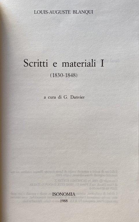 SCRITTI E MATERIALI I (1830-1848)