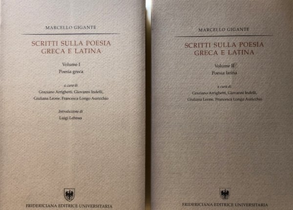 SCRITTI SULLA POESIA GRECA E LATINA. (VOLUME 1, VOLUME 2)