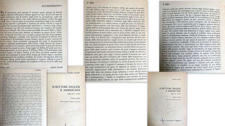 SCRITTORI INGLESI E AMERICANI. SAGGI, NOTE E VERSIONI