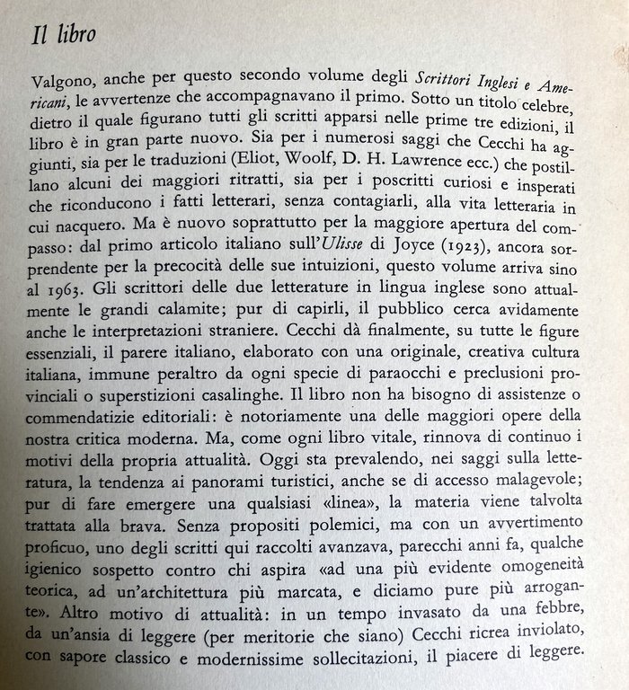 SCRITTORI INGLESI E AMERICANI. SAGGI, NOTE E VERSIONI