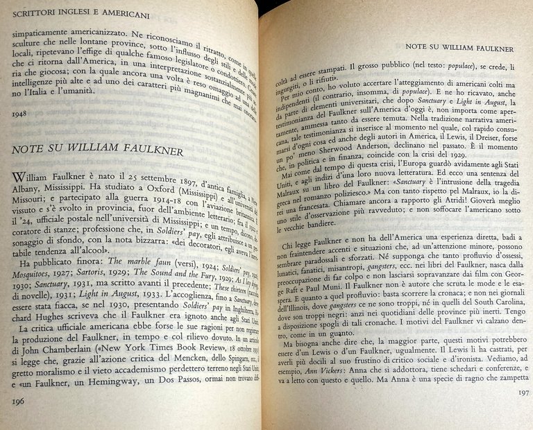 SCRITTORI INGLESI E AMERICANI. SAGGI, NOTE E VERSIONI