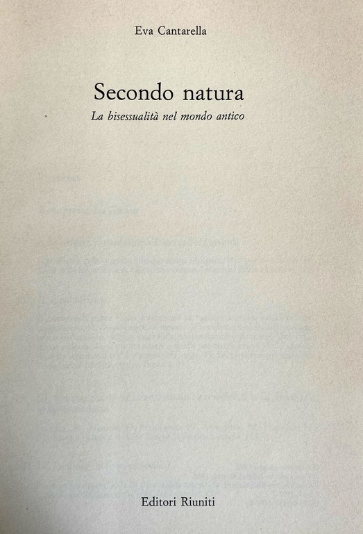 SECONDO NATURA. LA BISESSUALITÀ NEL MONDO ANTICO