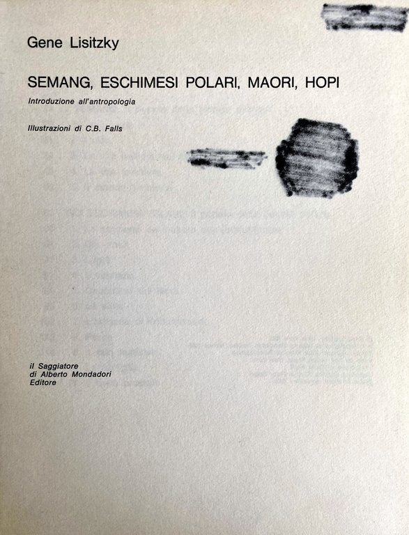 SEMANG, ESCHIMESI POLARI, MAORI, HOPI INTRODUZIONE ALL'ANTROPOLOGIA