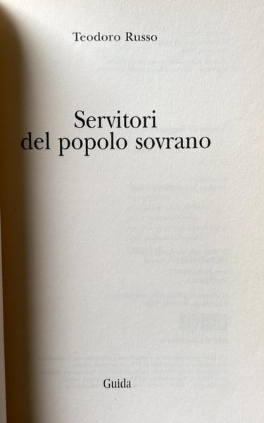 SERVITORI DEL POPOLO SOVRANO