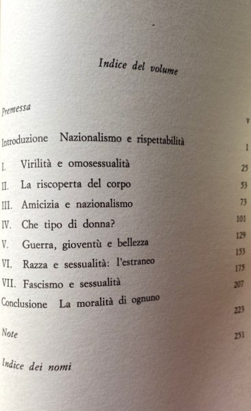 SESSUALITÀ E NAZIONALISMO. MENTALITÀ BORGHESE E RISPETTABILITÀ