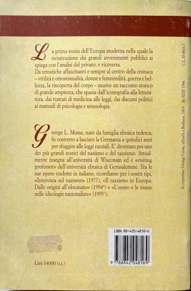 SESSUALITÀ E NAZIONALISMO. MENTALITÀ BORGHESE E RISPETTABILITÀ