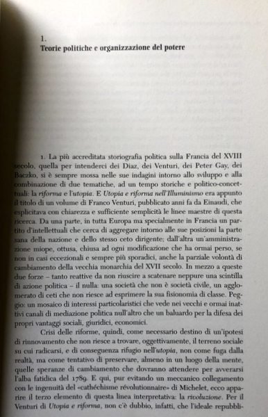 SGUARDI SUL SETTECENTO. LE RAGIONI DELLA POLITICA TRA ANTICO REGIME …