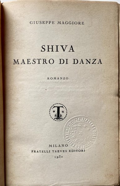 SHIVA MAESTRO DI DANZA. ROMANZO