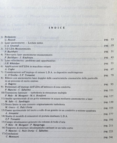 SIMPOSIO: ANEMOMETRIA LASER-DOPPLER NELLA SPERIMENTAZIONE IDRAULICA