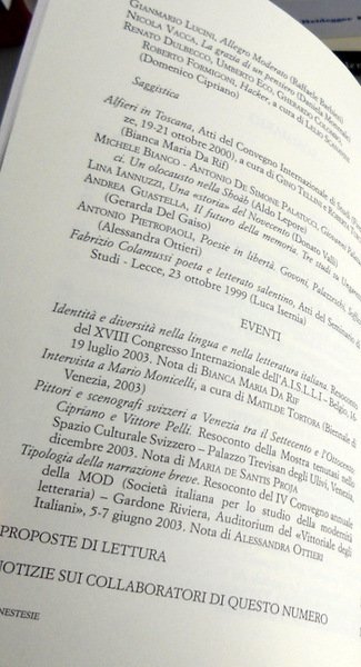 SINESTESIE. RIVISTA DI STUDI SULLE LETTERATURE E LE ARTI EUROPEE, …