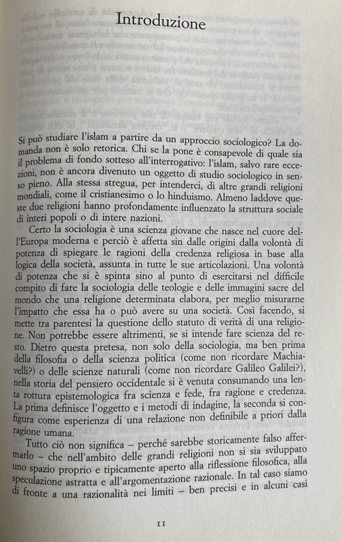SOCIOLOGIA DELL'ISLAM. FENOMENI RELIGIOSI E LOGICHE SOCIALI
