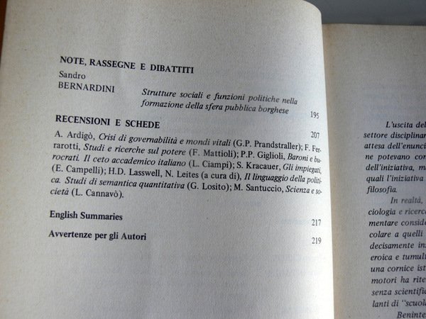 SOCIOLOGIA E RICERCA SOCIALE (ANNO I N.1, GIUGNO 1980)