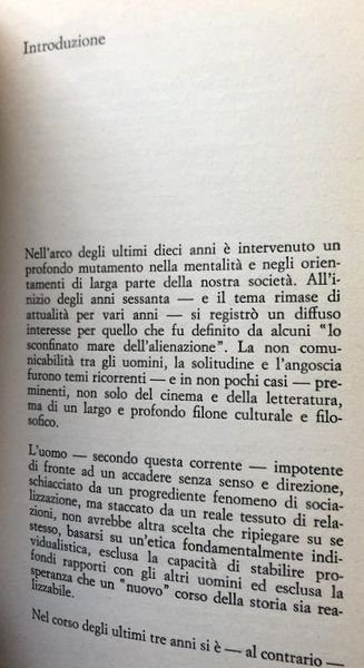 SOLITUDINE E SOLIDARIETÀ NELLA VITA DELL'UOMO DI OGGI