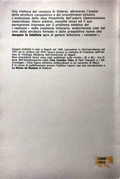 STA SCRITTO LASSÙ. SAGGIO SU «JACQUES LE FATALISTE» DI DIDEROT