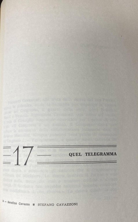 STEFANO CAVAZZONI: IL SENATORE DI DON ORIONE