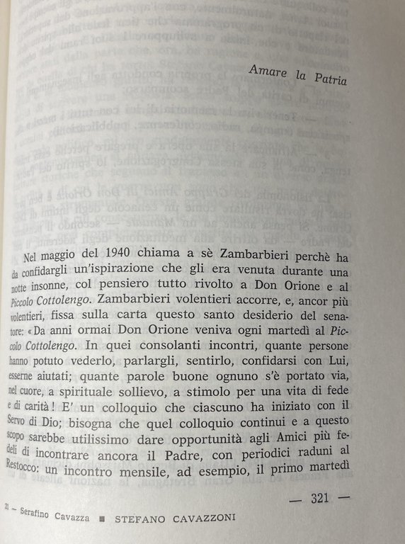 STEFANO CAVAZZONI: IL SENATORE DI DON ORIONE