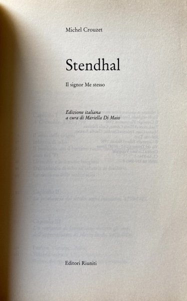 STENDHAL. IL SIGNOR ME STESSO