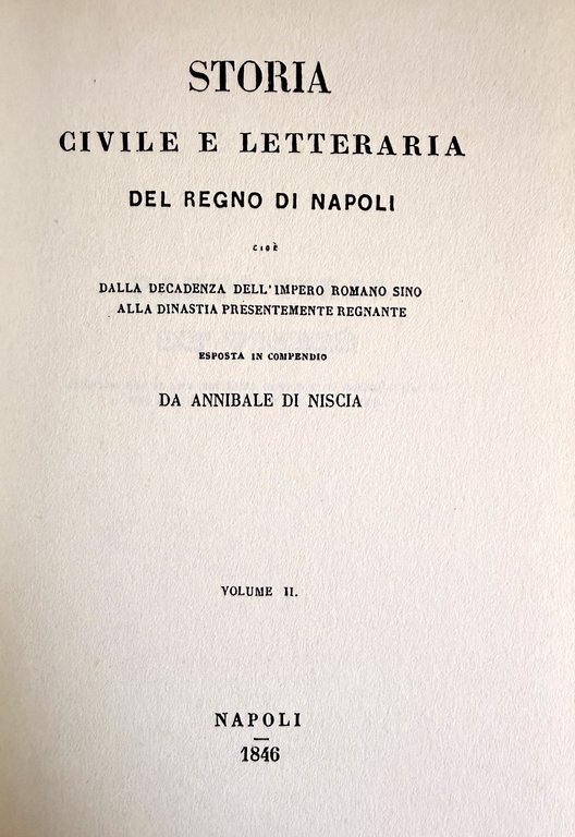 STORIA CIVILE E LETTERARIA DEL REGNO DI NAPOLI, DALLA DECADENZA … | Immagine Gallery 13