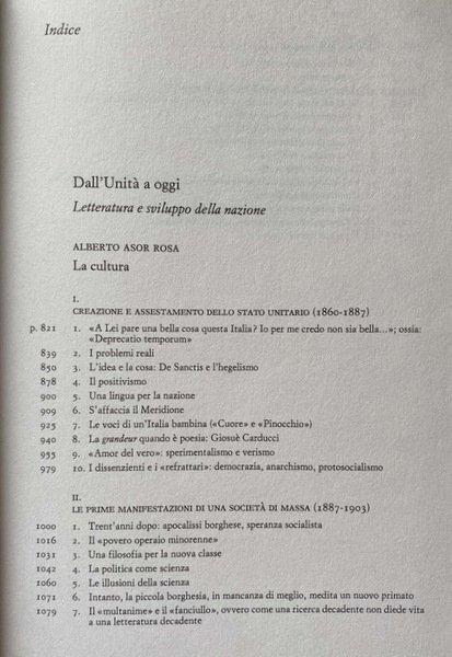STORIA D'ITALIA DALL'UNITÀ AD OGGI. 9 LETTERATURA E SVILUPPO DELLA …