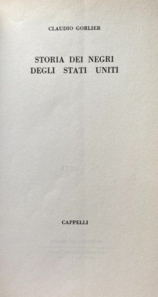 STORIA DEI NEGRI DEGLI STATI UNITI