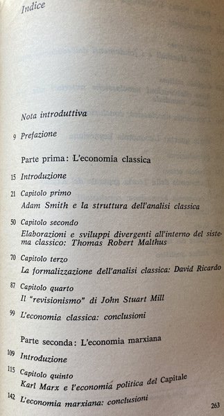 STORIA DEL PENSIERO ECONOMICO. SMITH, MALTHUS, RICARDO, MILL, MARX, KEYNES