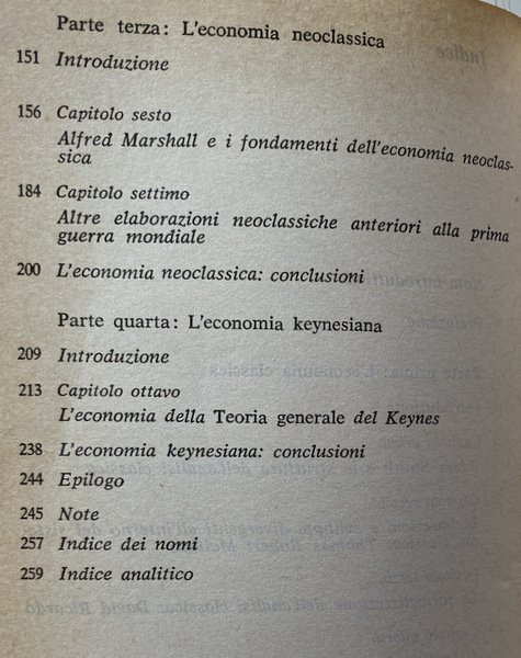 STORIA DEL PENSIERO ECONOMICO. SMITH, MALTHUS, RICARDO, MILL, MARX, KEYNES