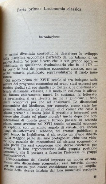 STORIA DEL PENSIERO ECONOMICO. SMITH, MALTHUS, RICARDO, MILL, MARX, KEYNES