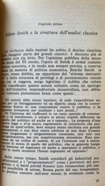 STORIA DEL PENSIERO ECONOMICO. SMITH, MALTHUS, RICARDO, MILL, MARX, KEYNES