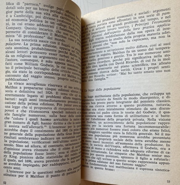 STORIA DEL PENSIERO ECONOMICO. SMITH, MALTHUS, RICARDO, MILL, MARX, KEYNES