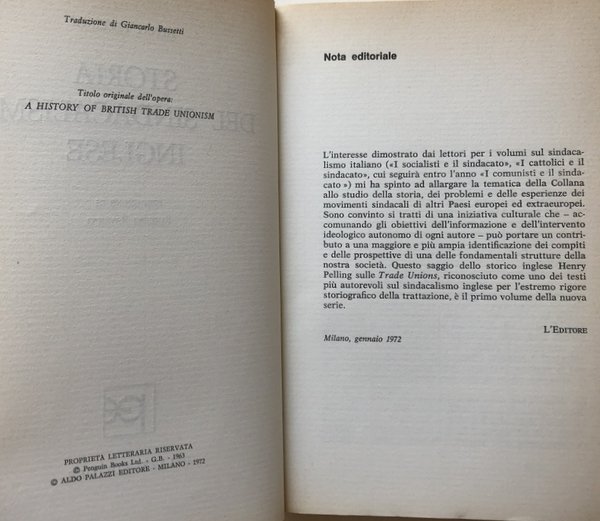 STORIA DEL SINDACALISMO INGLESE