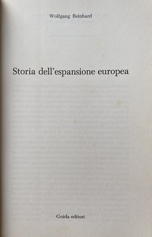 STORIA DELL'ESPANSIONE EUROPEA