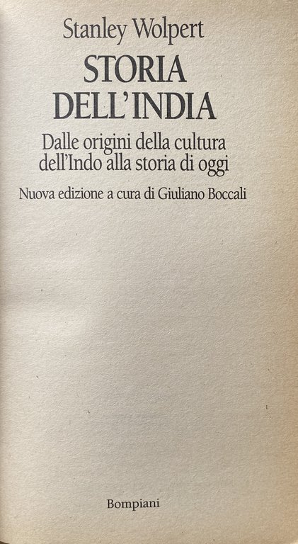 STORIA DELL'INDIA DALLE ORIGINI DELLA CULTURA DELL'INDO ALLA STORIA DI …