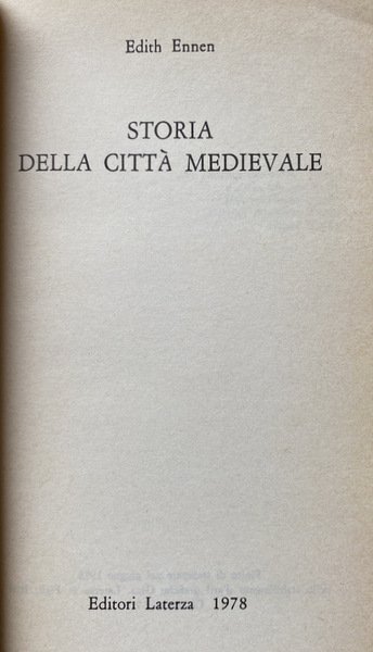 STORIA DELLA CITTÀ MEDIEVALE