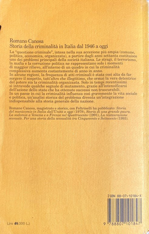 STORIA DELLA CRIMINALITÀ IN ITALIA DAL 1946 A OGGI