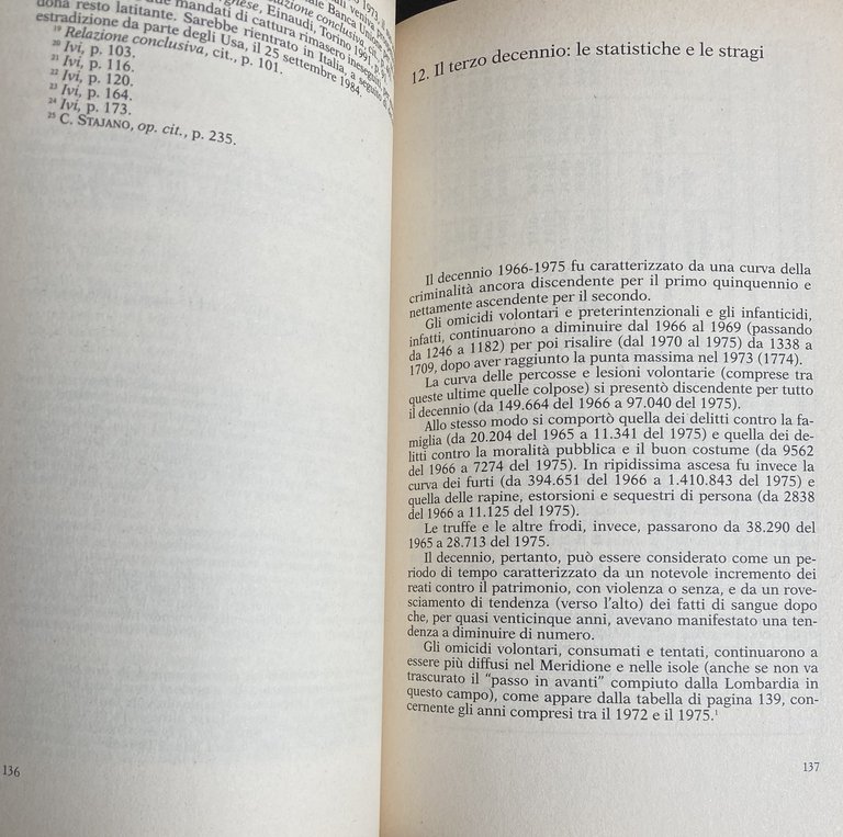 STORIA DELLA CRIMINALITÀ IN ITALIA DAL 1946 A OGGI