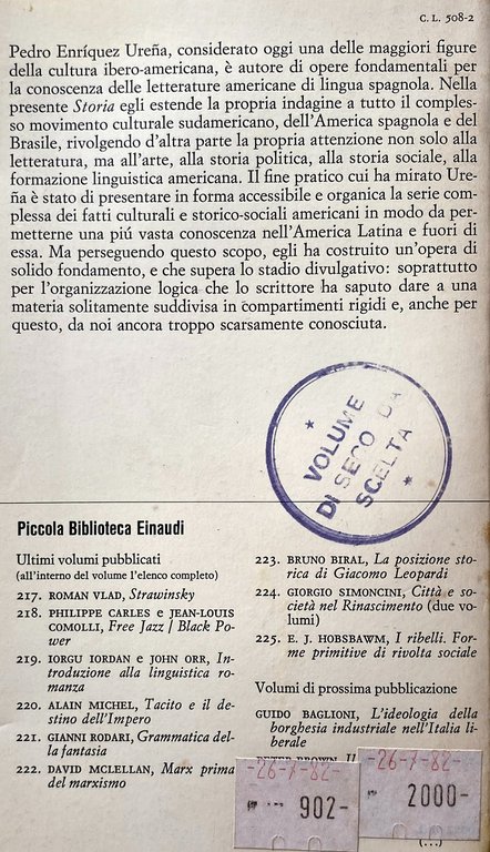 STORIA DELLA CULTURA NELL'AMERICA SPAGNOLA