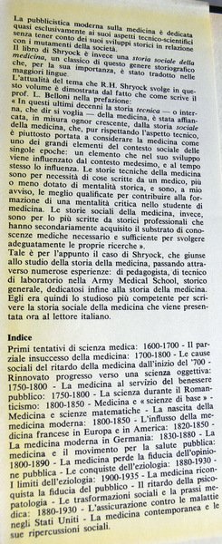 STORIA DELLA MEDICINA NELLA SOCIETÀ MODERNA