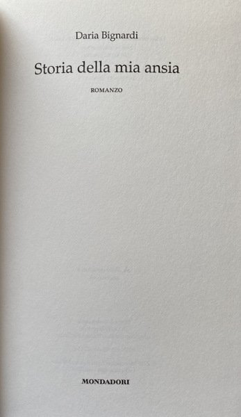 STORIA DELLA MIA ANSIA