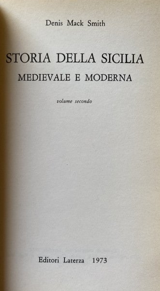 STORIA DELLA SICILIA MEDIEVALE E MODERNA