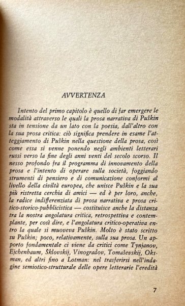 STORIA E CONTEMPORANEITÀ IN PUSKIN: 1. LA QUESTIONE DELLA PROSA …