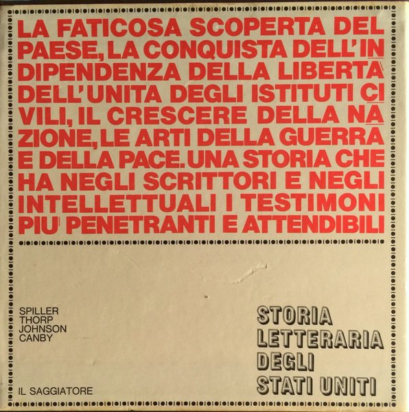 STORIA LETTERARIA DEGLI STATI UNITI. (5 VOLUMI)