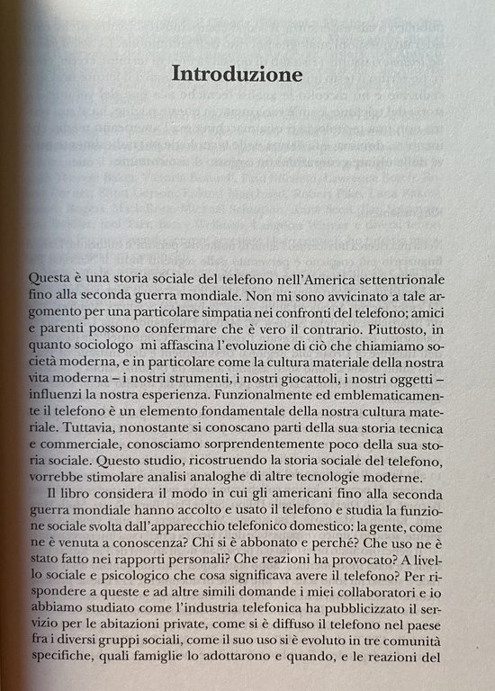 STORIA SOCIALE DEL TELEFONO. AMERICA IN LINEA 1876-1940